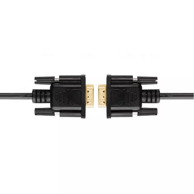 RS232 DB9 9 পিন সিরিয়াল কেবল পুরুষ থেকে পুরুষ ভিডিও ডেটা ট্রান্সমিশন গোল্ড প্লেট