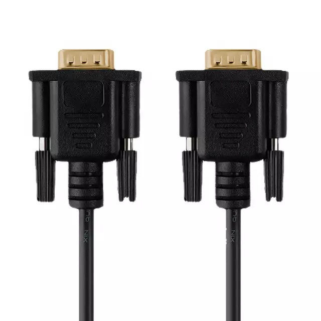RS232 DB9 9 পিন সিরিয়াল কেবল পুরুষ থেকে পুরুষ ভিডিও ডেটা ট্রান্সমিশন গোল্ড প্লেট