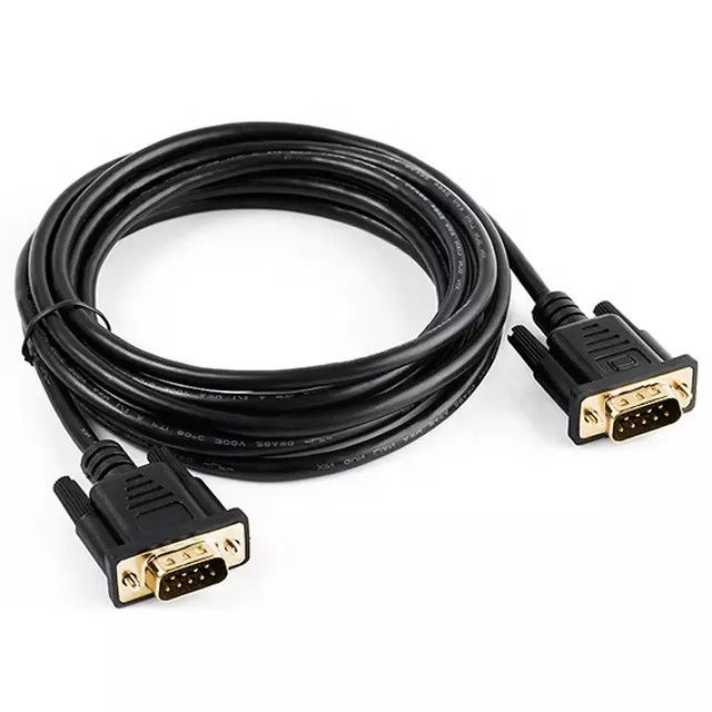 RS232 DB9 9 পিন সিরিয়াল কেবল পুরুষ থেকে পুরুষ ভিডিও ডেটা ট্রান্সমিশন গোল্ড প্লেট