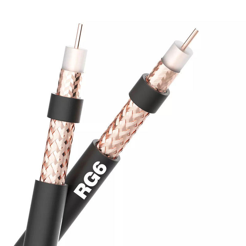 75 Ohm 100 Ohm LSZH জ্যাকেট Rg6 ইন্টারনেট XLPE নিরোধকের জন্য Coax Cable