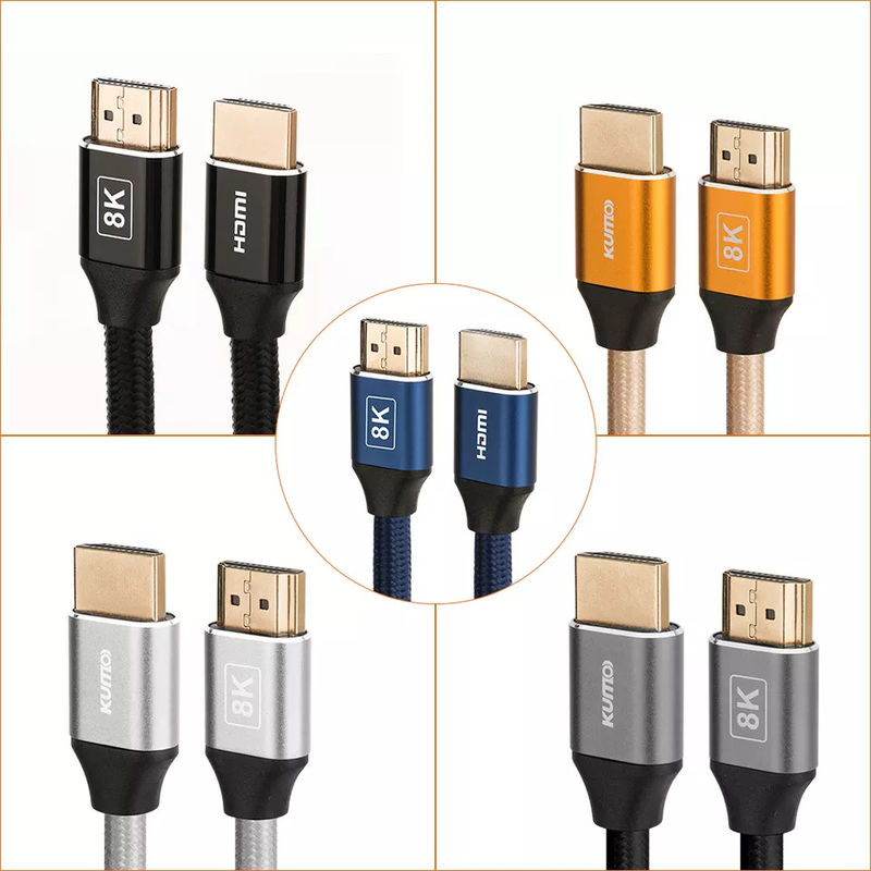 HDR TDR টেস্ট 48gbps গোল্ড প্লেটেড 4k HDMI কেবল 120Hz ইথারনেট 3D 4K HDTV সমর্থন করে