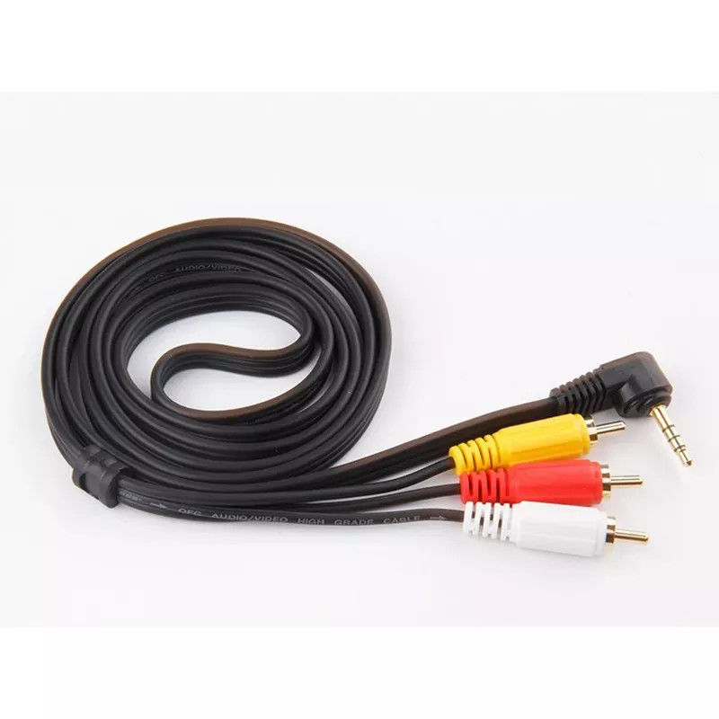 টিভি ডিভিডি আরসিএর জন্য কপার RCA থেকে 3.5 MM জ্যাক অডিও ভিডিও কেবল