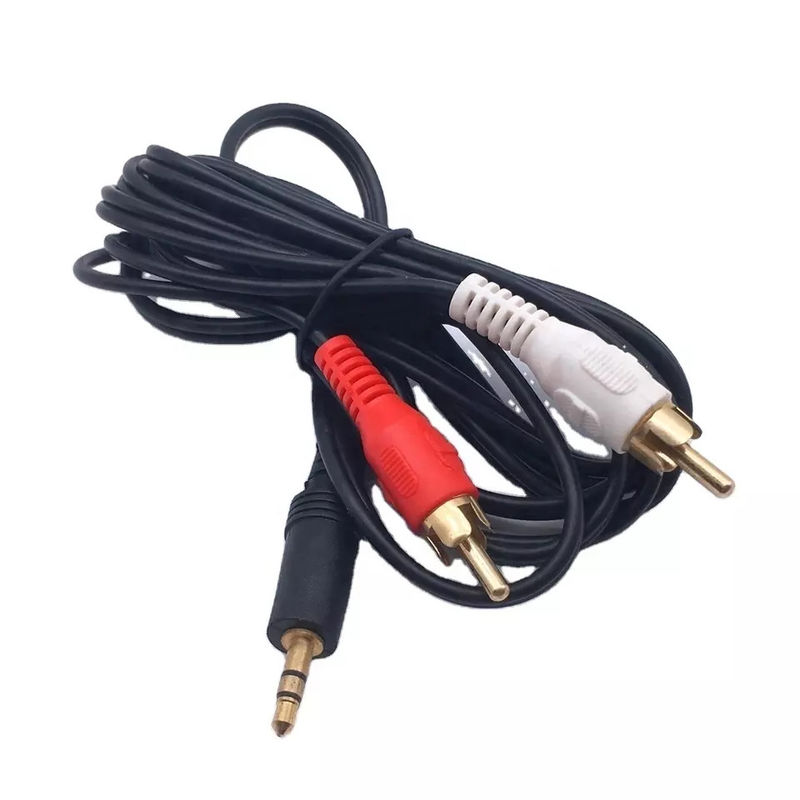 টিভি ডিভিডি আরসিএর জন্য কপার RCA থেকে 3.5 MM জ্যাক অডিও ভিডিও কেবল