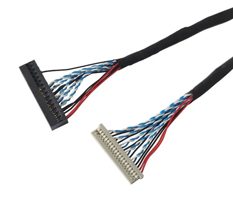শিল্প মনিটরগুলির জন্য AWG26-28 তারের গেজ LVDS সিগন্যাল কেবল I-PEX/JAE/HIROSE সামঞ্জস্যপূর্ণ কাস্টম কেবল ডিজাইন