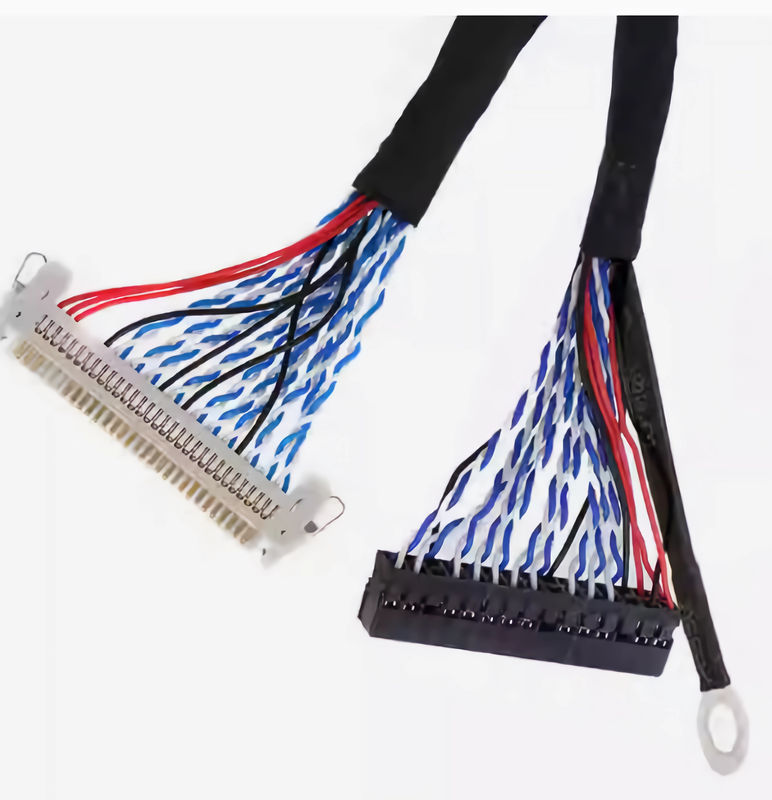 105C কালো এলভিডিএস ক্যাবল AWG26-28 ওয়্যার গেজ এবং UL VW-1 জ্বলনযোগ্যতার সাথে