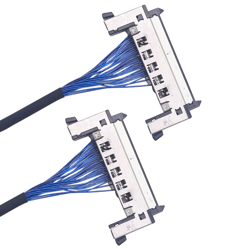 আল্ট্রা-পাতলা কোক্সিয়াল LVDS ডিসপ্লে, LED স্ক্রিনের জন্য উচ্চ-নির্ভুল কাস্টম কেবল, সিলভার-কোটেড তারের সমাধান