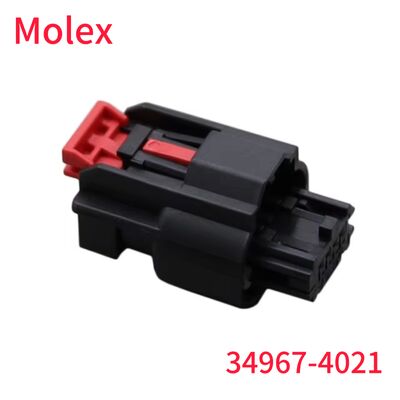 মোলেক্স 34967-4021 4-পিন কালো অটোমোটিভ সংযোগকারী হাউজিং লাল লকিং ক্লিপ সঙ্গে, মূল মোলেক্স সংযোগকারী