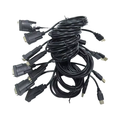 DB9 D-SUB 9-পিন পুরুষ-মহিলা VGA কোক্সিয়াল ক্যাবল অ্যাসেম্বলি 0-180 ক্ষুদ্র পিভিসি জ্যাকেট মনিটর স্পিকার মাইক্রোফোন ডিভিডি প্লেয়ার 4K